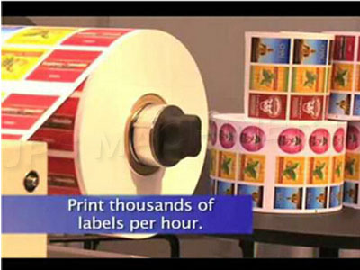 Printing on sticker label roll 