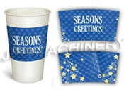 Season greeting disposable beverage cup from paper cup machinery
