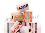 Label sticker roll from printing machine 