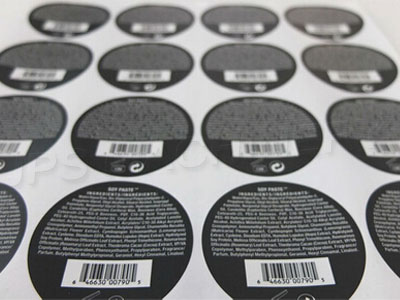 Printing on self-adhesive film label roll 